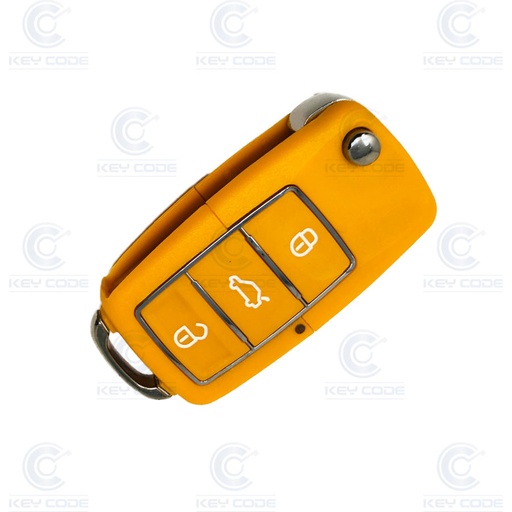 [KD_B01-3AM] CONTROLE REMOTO IMPERMEÁVEL VAG DE 3 BOTÕES PARA KEYDIY - AMARELO