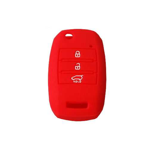 [KIFS3BM-R] CAPA DE SILICONE PARA CONTROLES REMOTOS PLEGABLES MODERNOS DE 3 BOTÕES KIA - VERMELHO