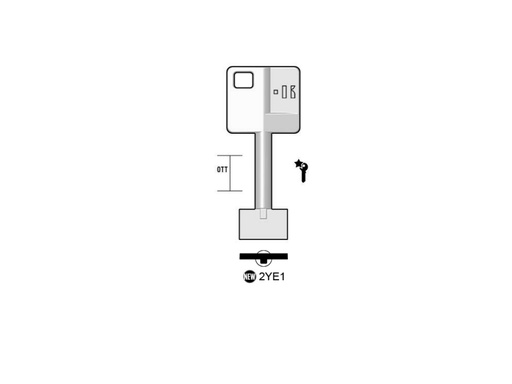 [KL-2YE1] LLAVE KEYLINE DOBLE PALETA YALE 2YE1 (5YA1, YA-1G)