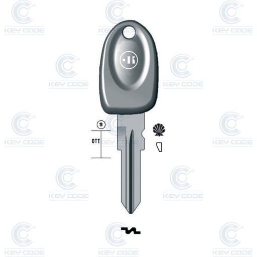 [KL-FT1505TK] CHAVE POD FIAT, ALFA ROMEO, IVECO FT1505 (GT15, FI-11) 9 DENTES - ABERTURA POR ENCAIXE