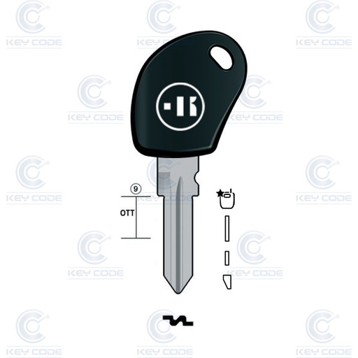 [KL-FT1505CTK] POD KEY FIAT, LANCIA, ALFA, IVECO FT1505C (GT15, FI-13P5) - OUVERTURE COULISSANTE