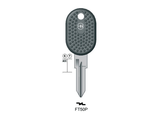 [KL-FT50P] CLÉ KEYLINE FIAT, IVECO FT1505P (GT10, FI-11P)