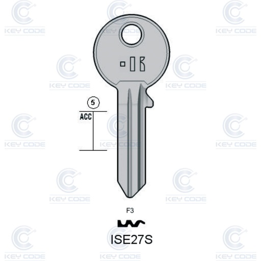[KL-ISE27S] LLAVE KEYLINE ISEO ISE27S (IE27R, IS-15)