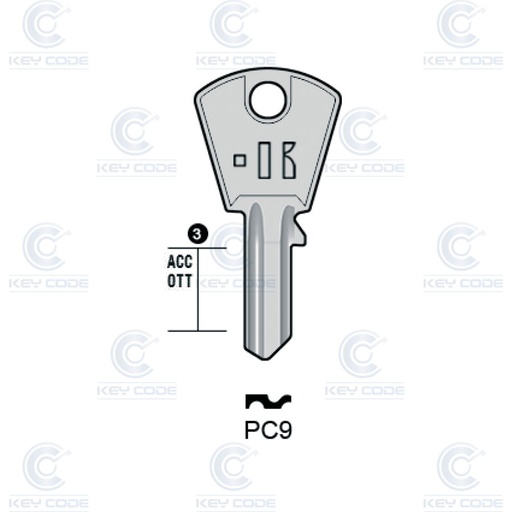 [KL-PC9] LLAVE KEYLINE PC CORTELLEZZI PC9 (PC3, PC-2D)