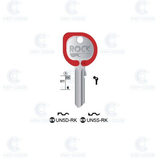 [KL-UN5D-RK-R] CLE UNIVERSELLE KEYLINE UN5D ROCK (UL050DZ, U-5D) ROUGE
