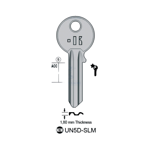 [KL-UN5D-SLM] LLAVE UNIVERSAL KEYLINE UN5D SLIM (UL050 RHINO, U-5D)