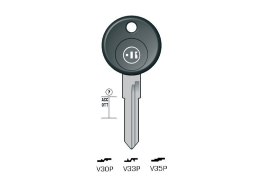 [KL-V35P] CLÉ KEYLINE VOLKSWAGEN V35P (HU49P, VO-AHP) 