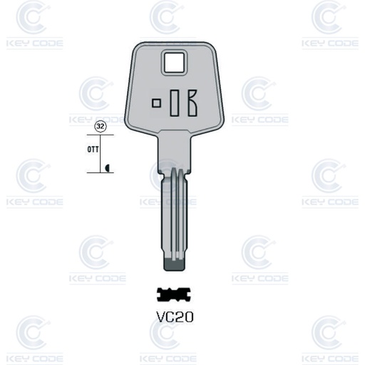 [KL-VC20] LLAVE DE PUNTOS KEYLINE VC20 (VAC104, VA-27)