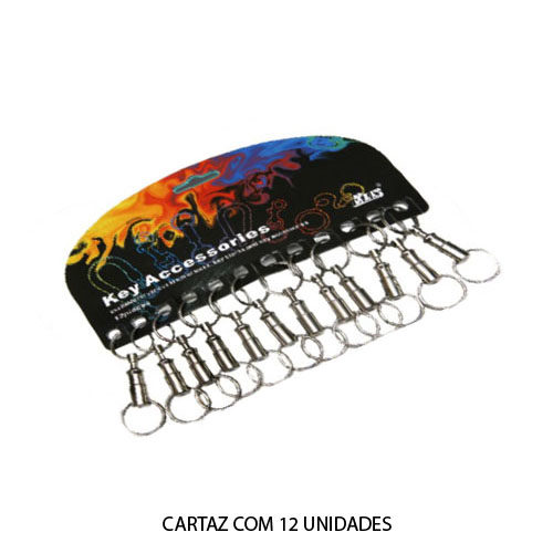 [LCCLIP] DISPLAY WITH 12 METAL RINGS LIKE CARABINERS