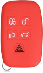 [LRFS5B-R] ETUI EN SILICONE POUR TELECOMMANDES KEYLESS AVEC 5 BOUTONS LAND ROVER - ROUGE