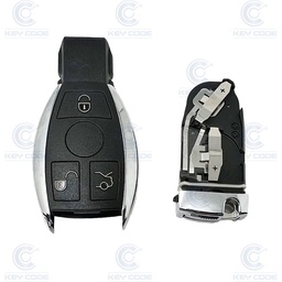 [MRCS3B-IRC] CARCASA MANDO MERCEDES INFRARROJO CROMADO 3 BOTONES