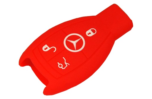 [MRFS-R] CAPA DE SILICONE PARA CONTROLES REMOTOS KEYLESS DE 3 BOTÕES MERCEDES - VERMELHO
